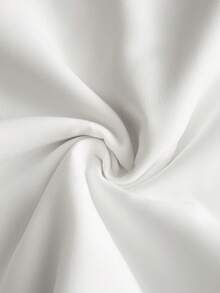 PAVTROS Áo sơ mi nam tay ngắn dáng rộng, màu trơn, cổ , thiết kế xếp ly, kiểu dáng thường ngày. - trắng - Xem 6