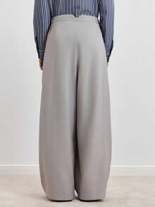 TOKVUE Pantalon gris pour hommes, pantalon à taille haute plissé à jambe droite et large, accessoire de décoration de taille, pantalon large à la mode et polyvalent pour hommes, pantalon gris, pantalon taille haute, pantalon ample pour hommes - Gris - Voir 3