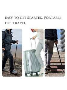 Adjustable Aluminum Crutch - Lightweight Folding Travel Cane With Ergonomic Grip & Non-Slip Tip For Walking Support, Hiking, Travel - Simple Version - View 4