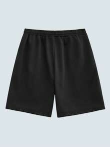 Modcrash Men's Letter & Star Print Casual Athletic Shorts - Black - View 2