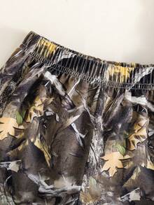 SHEIN 2pcs/Set Toddler Boys' Casual Dinosaur Print Hooded Knit Vest T-Shirt And Camouflage Shorts Set, Spring/Summer Baby Boy Clothes, Outfits, Streetwear - Black - View 7