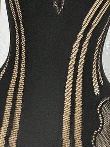 EgrlEra Women's Sexy Black V-Neck Short Sleeve Mini Dress - Black - View 6