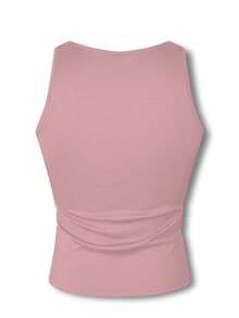 Manfinity Dauomo Camiseta de tirantes casual de unicolor acanalada para hombre - Rosa - Ver 2