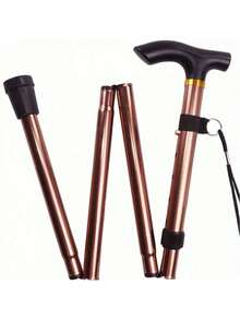Adjustable Aluminum Crutch - Lightweight Folding Travel Cane With Ergonomic Grip & Non-Slip Tip For Walking Support, Hiking, Travel - Simple Version - View 6