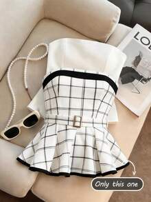 Franclia Women's Plaid Versatile Date Night Tube Top - Multicolor - View 5