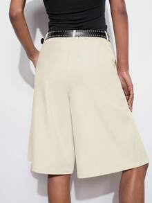 Maija 女士休闲宽松阔腿裤，纯色，适合夏秋季节、都市通勤、商务休闲、办公穿着、教师服装 - 杏色 - 查看 5