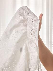 Ocili Leisure Comfortable Cotton Embroidered Bohemian Soft Camisole & Drawstring Pants Pajama Set, Relaxed & Simple - White - View 8