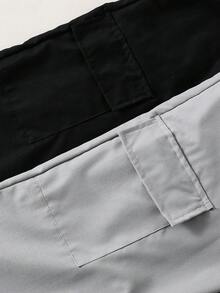 Mirajuku Bộ 2 quần thời trang cho bé trai tuổi teen, màu đen và xám, chất vải mềm mại, thoải mái, thích hợp cho các buổi đi chơi, chụp ảnh, kiểu dáng đa năng và thời trang, là món đồ không thể thiếu cho các chàng trai tuổi teen. - màu đen - Xem 4