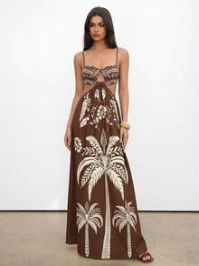 Aloruh Vestido bohemio de verano con tirantes finos, sin mangas y calado, ideal para vacaciones - Multicolor - Ver 3