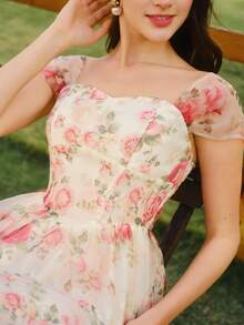Vintamour Đầm nữ cổ điển thanh lịch, đầm organza in hoa, đầm dài dự tiệc thường ngày, đầm hè cho nữ, trang phục hè cho nữ, đầm xuân cho nữ, đầm lễ Phục sinh cho nữ, trang phục lễ Phục sinh cho nữ, trang phục lễ hội cho nữ, đầm thanh lịch dự tiệc, đầm dự tiệc sang trọng, đầm dự tiệc cho nữ, trang phục dự tiệc, đầm dự đám cưới cho nữ, đầm dự tiệc cưới, đầm tốt nghiệp cho nữ, đầm thanh lịch cho nữ, đầm hoa cho nữ. - Màu be - Xem 7