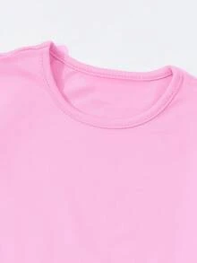1 Set Young Girl K-POP Girl Group Graphic Print Short Sleeve T-Shirt And Flare Pants Outfit,Light Pink,Summer,School,Back-To-School Fashion Leisure - Multicolor - View 4