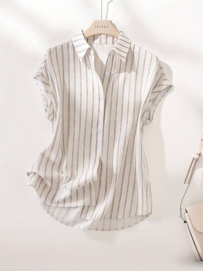 Franclia 女士休闲条纹腰衬衫