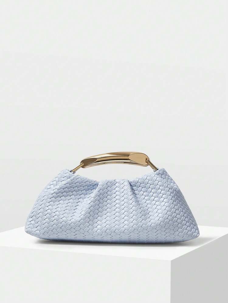 LADIES PU WOVEN EMBOSSED, FINE HARDWARE, HANDBAG