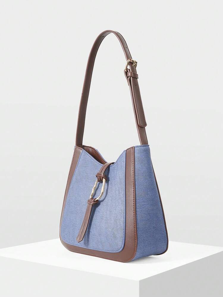 WOMEN'S SHOULDER BAG, SIMPLE COMMUTER BUCKET TOTE BAG