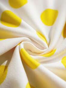 LOONEY TUNES X SHEIN Áo liền quần tay ngắn cổ tròn in hình hoạt hình cho bé gái - Màu vàng - Xem 6