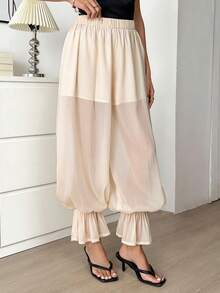 Easowa Apricot Lantern Pants, Romantic Lantern Trousers, Suitable For Romantic Dates, Vacations, Afternoon Tea, And Fashionable Commuting/Office Wear, Spring/Summer Harem Pants - Apricot - View 4