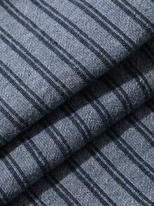 DAZY 男童抽绳腰带条纹休闲百搭阔腿裤，适合日常穿着 - 藍色 - 查看 6