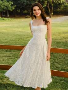 Vintamour Đầm nữ cổ điển thanh lịch, họa tiết hoa nhí, chất liệu jacquard dệt kim, ren, cổ vuông, đầm dự tiệc thường ngày, đầm hè cho nữ, trang phục hè cho nữ, đầm xuân cho nữ, đầm lễ Phục sinh cho nữ, trang phục lễ Phục sinh cho nữ, trang phục lễ hội cho nữ, đầm thanh lịch dự tiệc, đầm dự tiệc sang trọng, đầm dự tiệc cho nữ, trang phục dự tiệc, đầm dự đám cưới cho nữ, đầm dự tiệc cưới, đầm tốt nghiệp cho nữ, đầm thanh lịch cho nữ, đầm ren trắng cho nữ, đầm Zanzea cho nữ. - Màu be - Xem 6