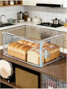 1 Piece/Transparent PET Bread Storage Box, Flip-Top Seal, Moisture-Proof And Dust-Proof, Good Preservation Effect, Suitable For Kitchen Countertop Storage And Food Storage, Can Be Used To Store Baked Goods, Cakes, Cookies, Bagels, Croissants, Bread, Etc. - Multicolor - View 4