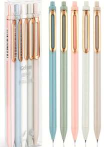 5 Piezas Juego de Bolígrafos de Gel Retráctiles de 0.5mm, Agarre Cómodo y Tinta de Larga Duración, Bolígrafos Versátiles para Uso Diario, Papelería de Oficina y Regalos Perfectos de Graduación - Multicolor - Ver 5