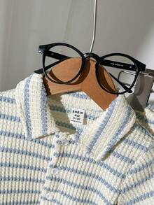 SHEIN Vintaside Kids 男女宝宝通用新生儿至1岁套装，杏色短袖上衣和短裤套装，质感面料，适合宝宝夏季外出穿着，为服装增添质感和品质 - 彩色 - 查看 4