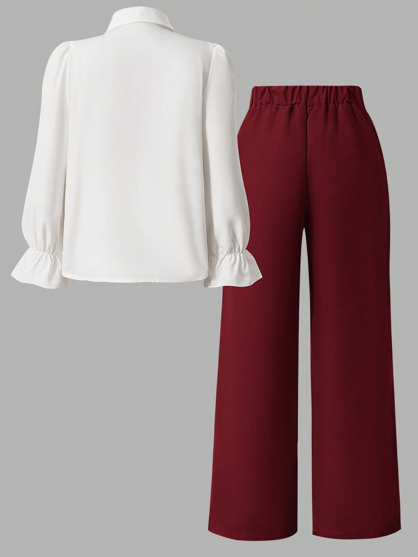 SHEIN مجموعة بنطلون ولباس علوي كم طويل بتصميم ألوا...