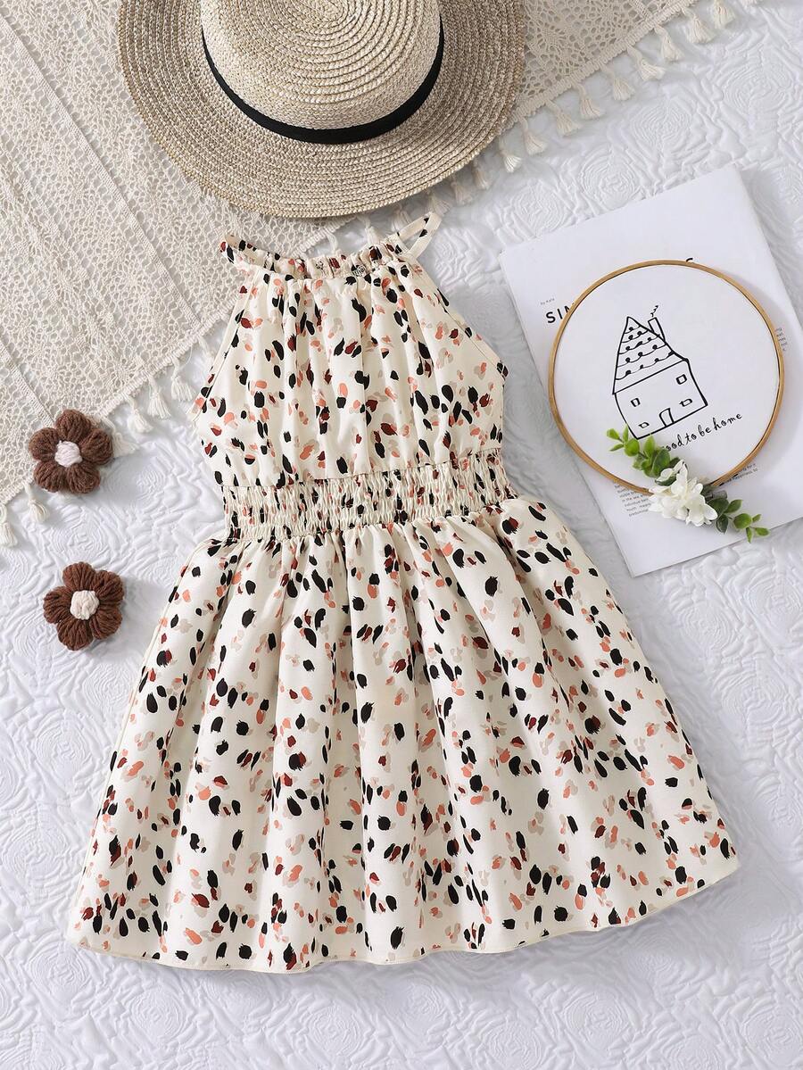 1件装 女童豹纹无袖连衣裙 夏季度假 - 彩色 - 查看 1