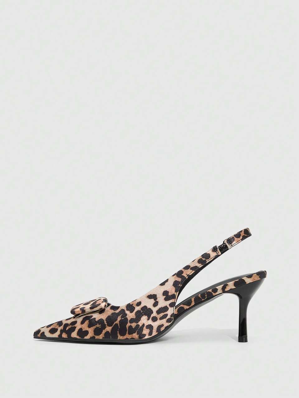 CUCCOO SZL Leopard Print Pointed Back Space Stiletto High Heels, Wild And Fashionable Style, With Back Space Design And Metal Decoration Details, Suitable For Women Who Pursue Individuality, Suitable For Bars, Fashion Parties And Other Scenes That Show Unique Style.