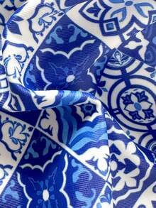 Swim Mod Swim Suits For Women Women's Summer Beach Solid Color Ruffle Trim Halter Neck Tie Two Pieces Bikini Set - Multicolor - View 6