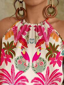 Travachic 大码女式度假印花吊带背心 - 彩色 - 查看 6