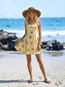 Sylviya 女士海洋生物印花休闲度假连衣裙 - 彩色 - 查看 5