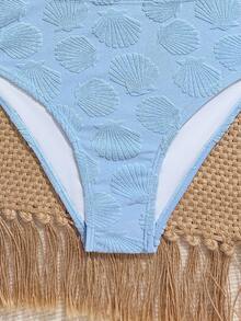 SHEIN Bộ đồ bơi hai mảnh màu trơn khoét rỗng, thích hợp cho bãi biển, khu nghỉ dưỡng và suối nước nóng. - Màu xanh lam - Xem 6