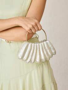 MOTF 时尚气质晚宴包，精致约会派对手提包 - 米色 - 查看 6