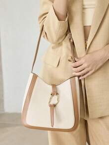 MOTF PREMIUM BOLSO DE HOMBRO PARA MUJER, BOLSO DE CUBO SIMPLE PARA VIAJES - Beis - Ver 7