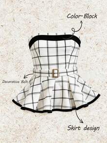 Franclia Women's Plaid Versatile Date Night Tube Top - Multicolor - View 4