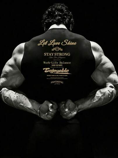 Men's Sleeveless Casual Printed Sports Tank Top, Versatile For Summer