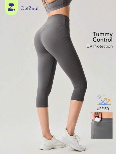 OutZeal 女士户外紧身裤 健身普拉提运动防晒收腹双口袋户外运动裤