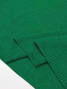 Franclia 秋冬新款宽松碎花圆领无袖针织背心搭配碎花灰色A字针织中长裙，女士两件套毛衣套装 - 綠色 - 查看 7