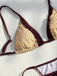 Swim Mod Bộ bikini hai mảnh gợi cảm, dây mảnh, hở lưng, họa tiết chấm bi, thời trang Xuân/Hè 2026 dành cho nữ. - Nhiều màu - Xem 5