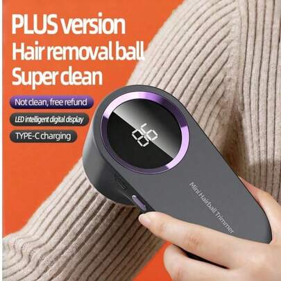 Teckwe [Hair Depilator] Electric Fabric Shaver, Clothing Liner - Reusable, Portable, Easy To Clean, Displays Remaining Battery, Suitable For Home, Apartment, And Christmas Gifts(Equipped With A 500mAh Lithium Battery)