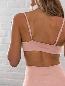 Musera Sport Áo bra thể thao cổ chữ V xoắn phía trước, thích hợp cho Padel, Tennis, Pickleball, tập gym, thể dục, Yoga, Pilates, mặc hàng ngày. - Màu Hồng baby - Xem 5