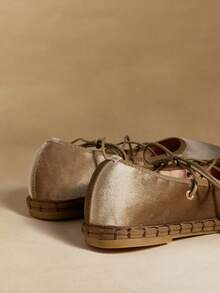 Rosivie Women's Casual Criss-Cross Strap Flat Shoes, Versatile - Khaki - View 4