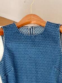 Comfortcana 女士休闲无袖牛仔连衣裙，夏季 - 藍色 - 查看 4