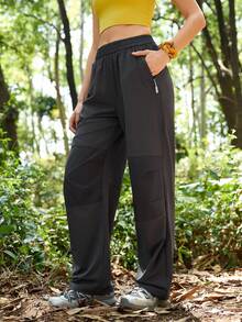 Exploreva 女士弹力腰休闲百搭日常穿着及户外徒步裤 女士弹力腰阔腿运动裤 女士阔腿瑜伽裤 带口袋防晒裤 女士户外服装 女士徒步裤 女士步行裤 女士户外裤 女士宽松裤 女士工作裤 女士夏季裤 宽松徒步裤 女士宽松裤 女士沙滩工装裤 女士步行裤 女士裤 女士夏季裤 女士降落伞裤 女士高腰工装裤 - 深灰色 - 查看 7