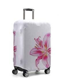 ROMWE Kawaii Vỏ bọc bảo vệ hành lý họa tiết hoa ly hồng, phù hợp với hành lý có kích thước từ 18-32 inch, bao tay cầm hành lý, phụ kiện du lịch. - Hoa huệ - Xem 3