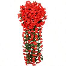2pcs Artificial Violet Wedding Wall Hanging Silk Flowers, Window And Balcony Decorations, 18-Head Hydrangea Decorative Flowers - Multicolor - View 6
