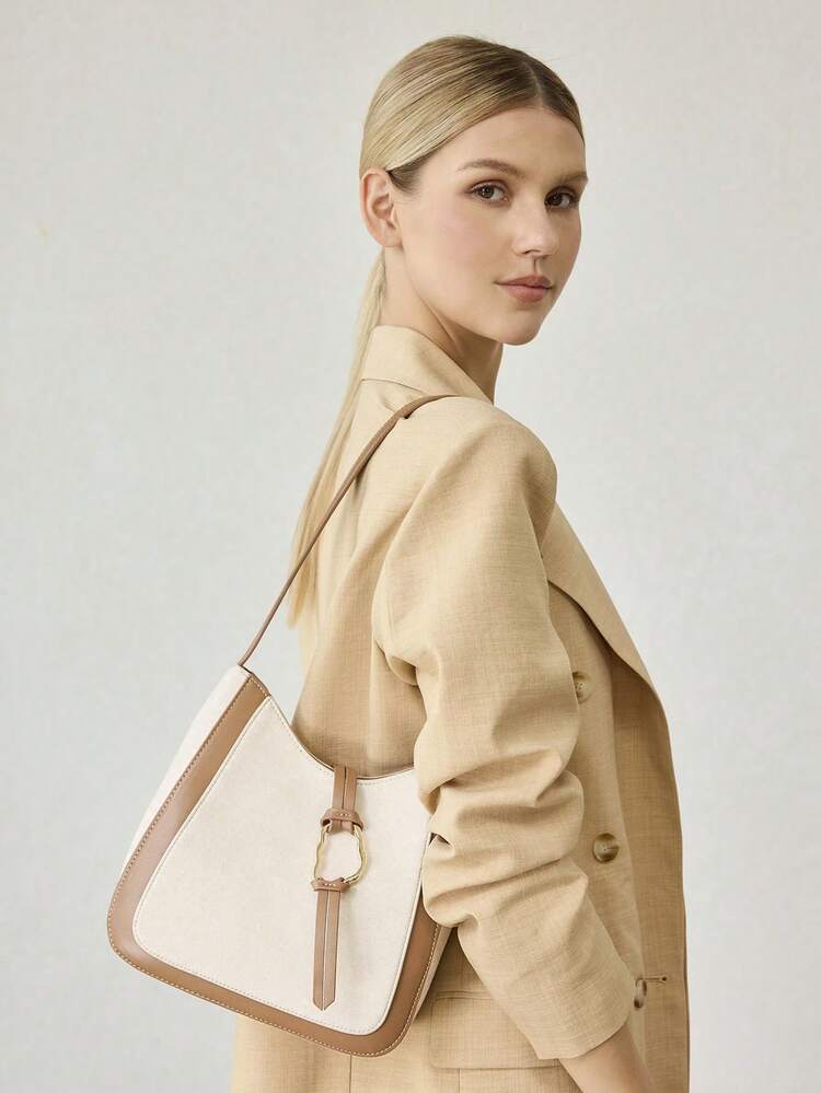 WOMEN'S SHOULDER BAG, SIMPLE COMMUTER BUCKET TOTE BAG