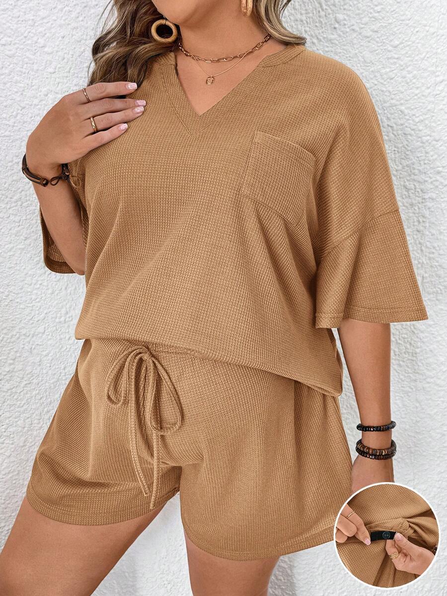 Plussiva 夏季套装,孕妇加大码纯色V领落肩短袖宽松休闲夏季两件套休闲两件套休闲两件套两件短裤套装女士休闲套装华夫格针织两件套棕色两件套两件休闲套装棕色两件短裤套装棕色两件套两件短裤套装配套家居服套装女士套装女士休闲套装女士休闲短裤套装女士休闲服华夫格针织套装裤子和衬衫女士运动套装女士服装折扣动物园套装女士休闲两件套休闲两件套女士短裤套装两件套Zanzea裤子和衬衫商务休闲女士套装拉链上衣拉链运动服斑马纹Larsson套装棕色两件套女士休闲两件套 - 卡其色 - 查看 1