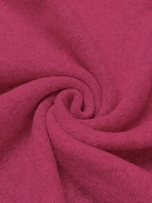 Franclia 秋冬新款宽松碎花圆领无袖针织背心搭配碎花灰色A字针织中长裙，女士两件套毛衣套装 - 玫紅色 - 查看 8