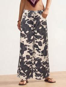 SHEIN ICON Women's Pocket Decor Wide Leg Loose Casual Jeans - Multicolor - View 5